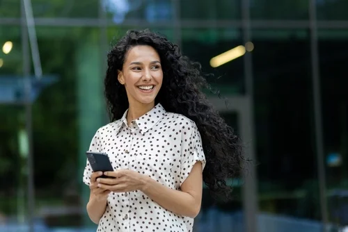 Person smiling in an office